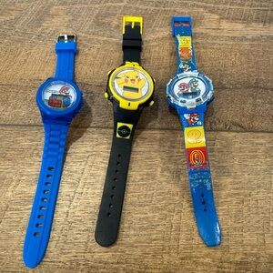 Bundle of 3 Video Games Digital LED Watches Super Mario Bros & Pokemon